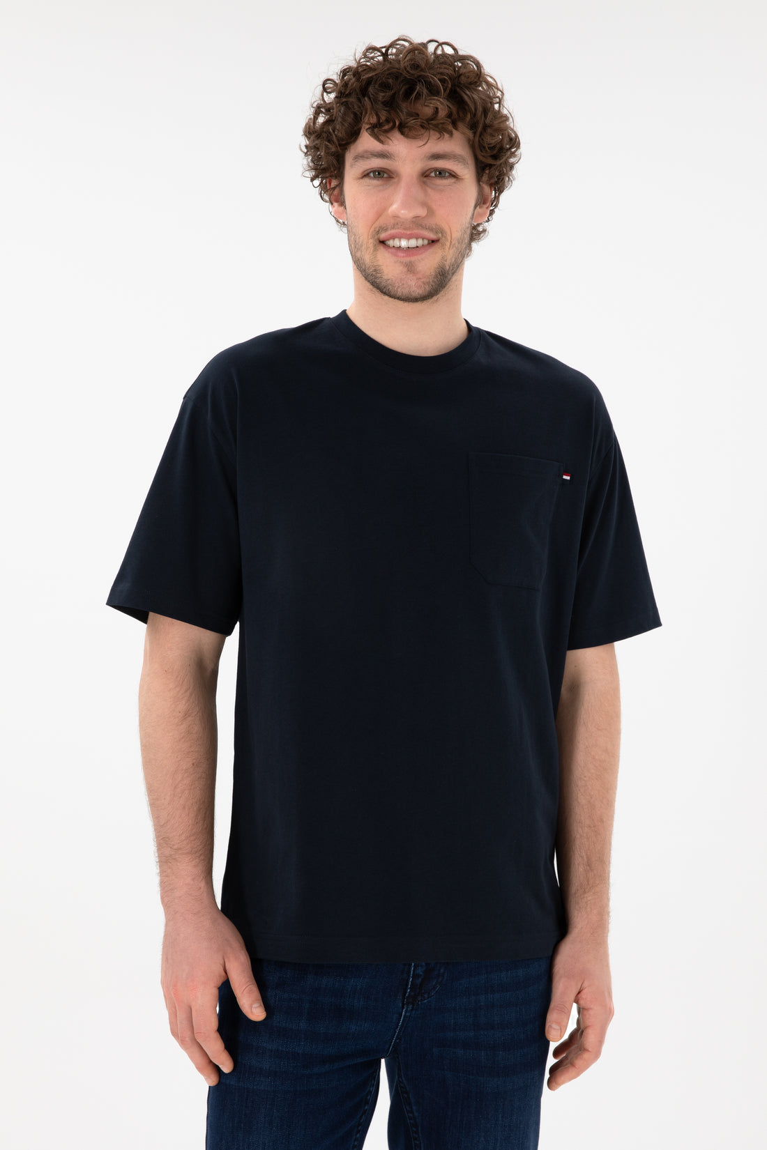 Men's Comfort Fit Crew Neck Navy T-Shirt