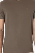 Men's Regular Fit Crew Neck Khaki T-Shirt