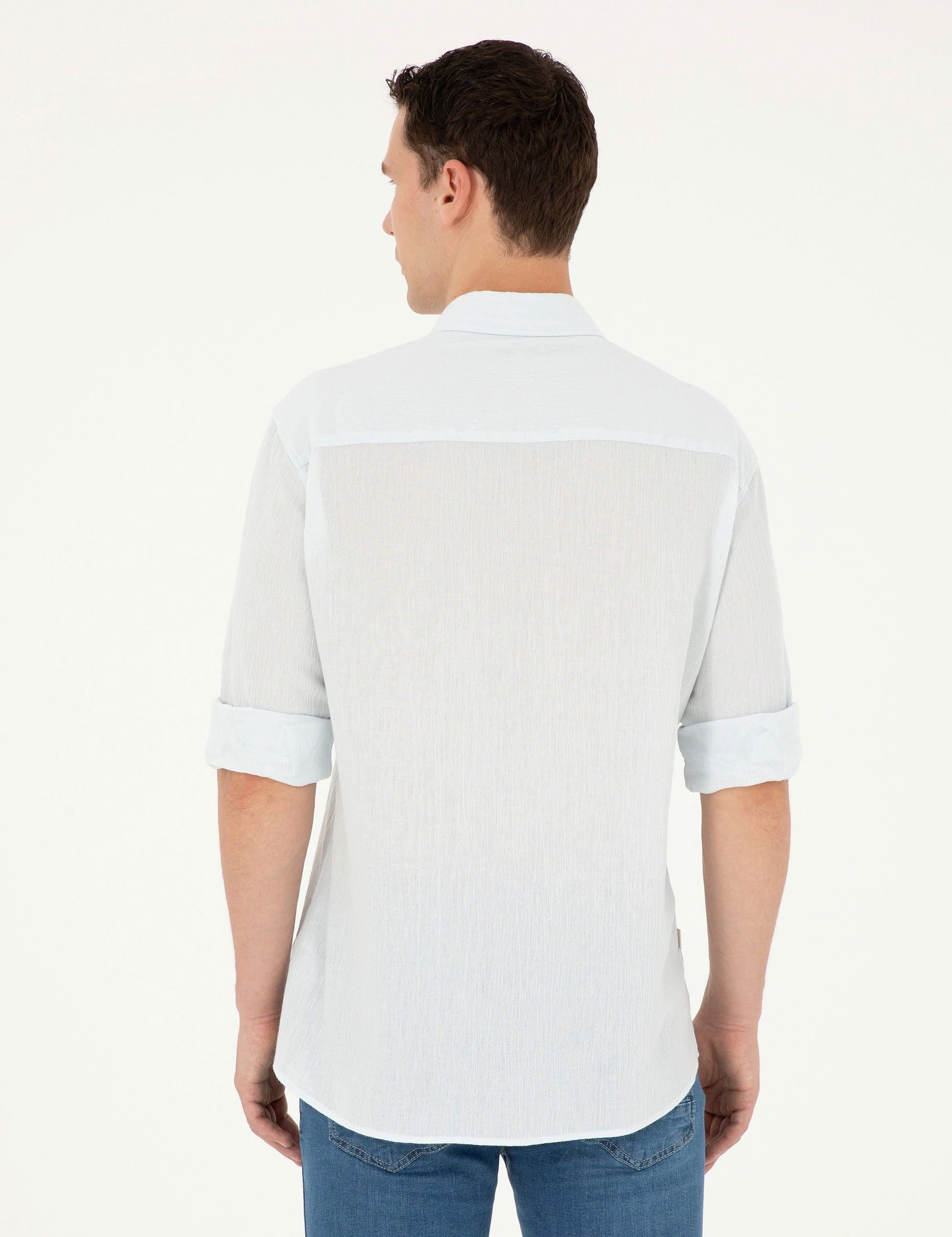 Light Blue Regular Fit Long Sleeve Shirt
