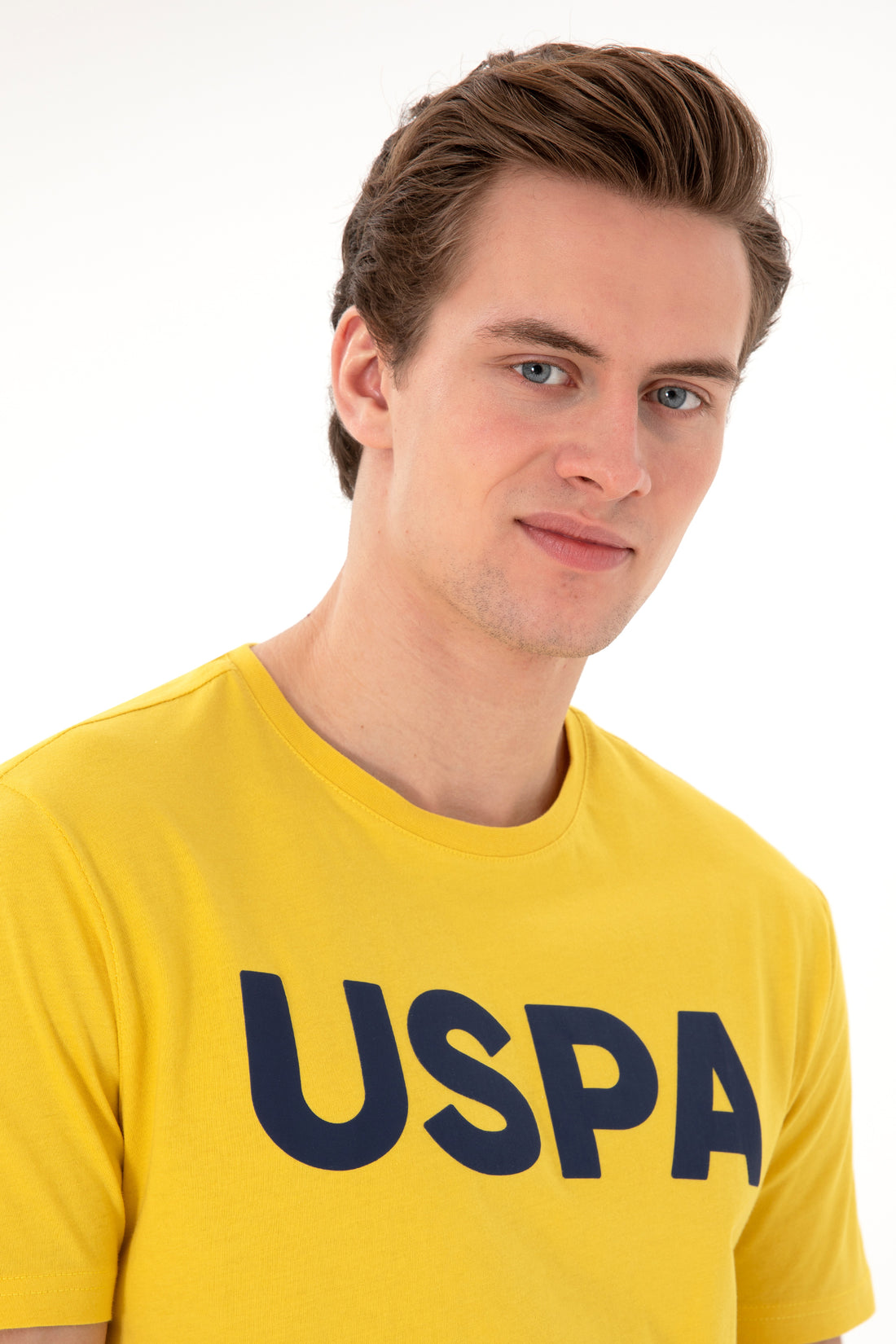 Men's Regular Fit Crew Neck Dark Yellow Basic T-Shirt