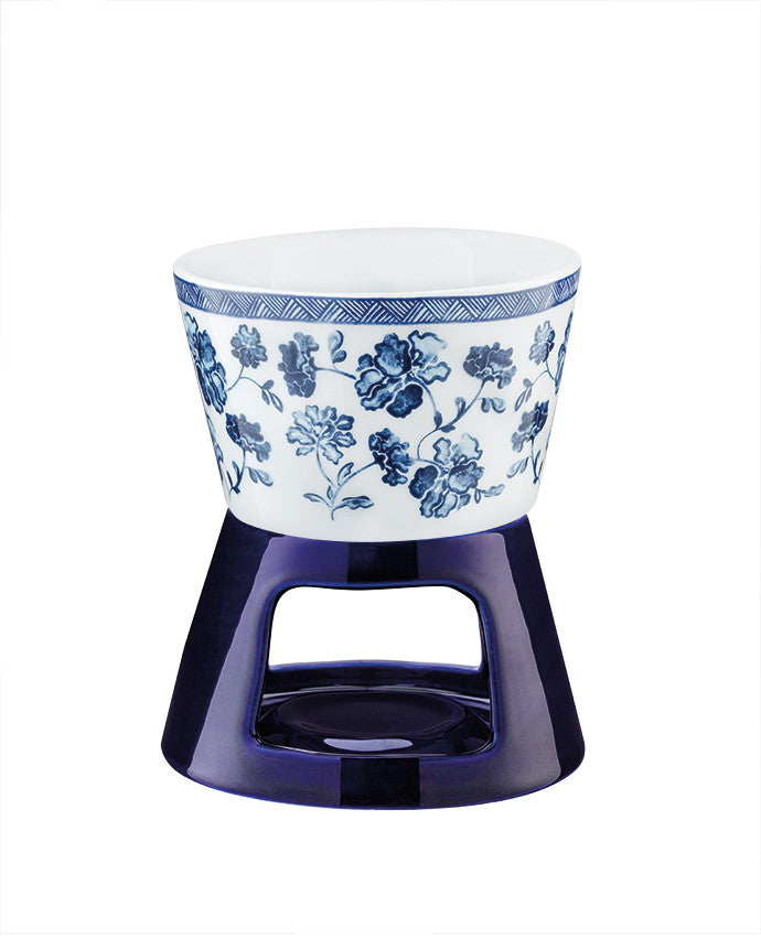 Fleur Fondue set - Blue/White