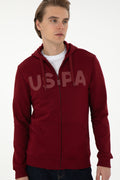 Men's Burgundy Knitted Cardigan
