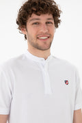 Men's Regular Fit Dominant Collar White Basic T-Shirt