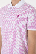 Men's Regular Fit Polo Neck Purple Patterned T-Shirt