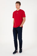 Men's Comfort Fit Crew Neck Red T-Shirt