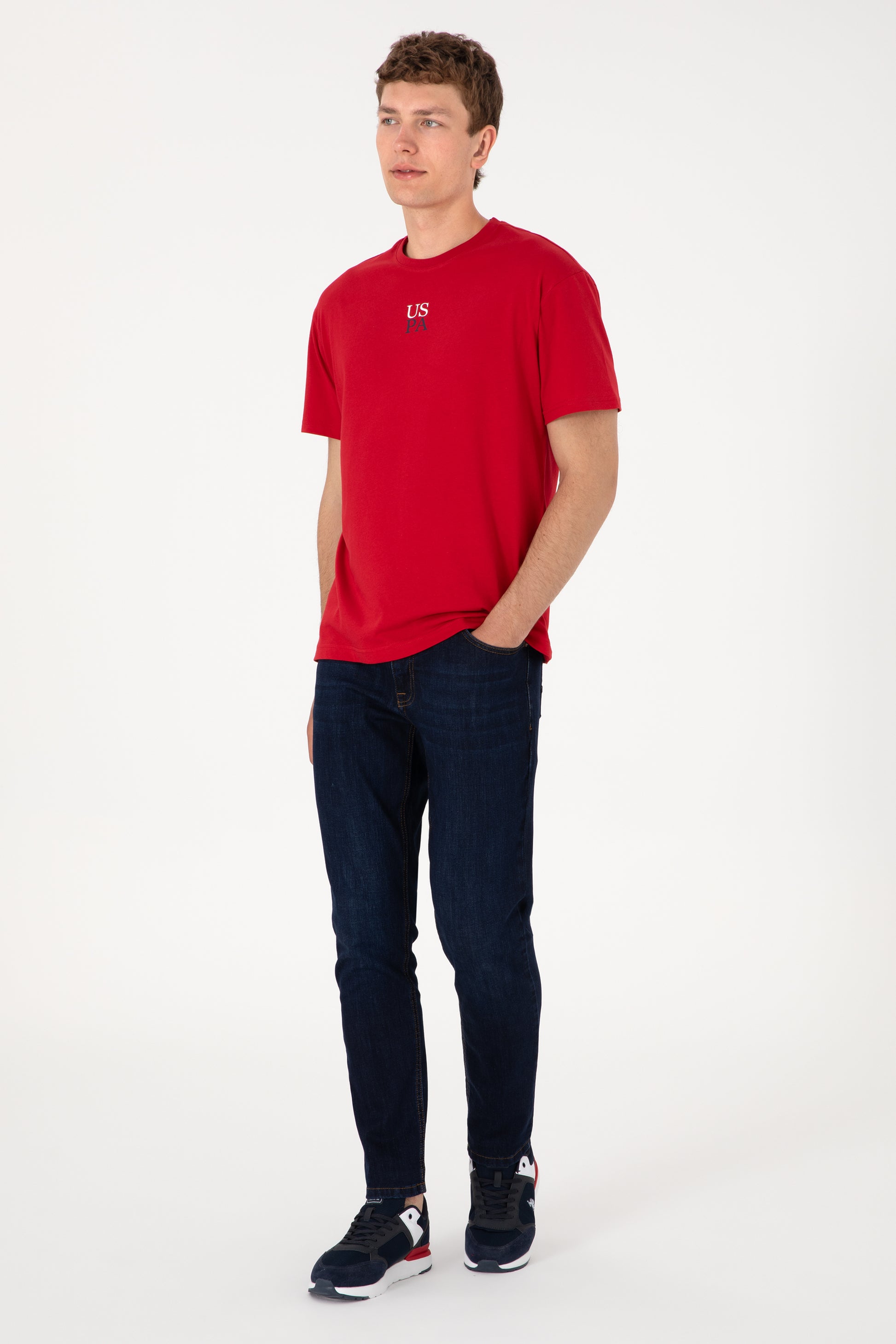 Men's Comfort Fit Crew Neck Red T-Shirt