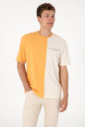 Men's Comfort Fit Crew Neck Orange T-Shirt