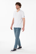 Men's Regular Fit V-Neck Anthracite Basic T-Shirt