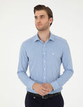 Blue Striped Ex. Slim Fit Long Sleeve Shirt