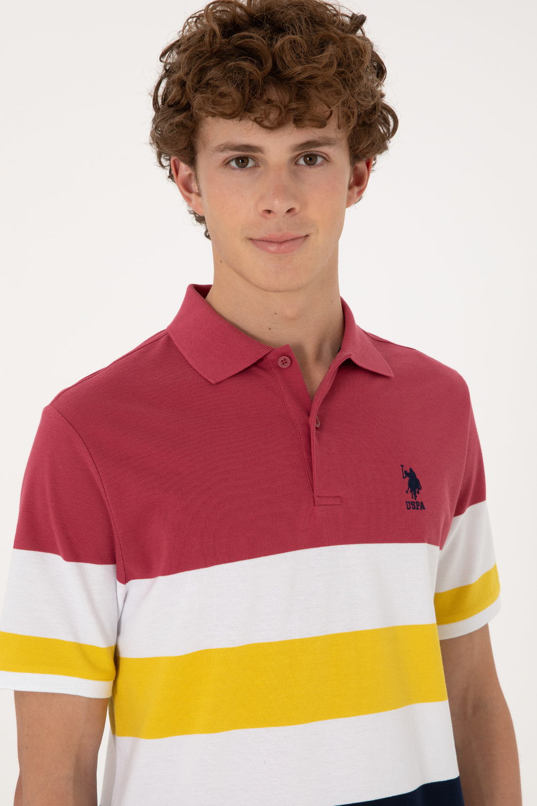 Men's Regular Fit Polo Neck Cherry T-Shirt