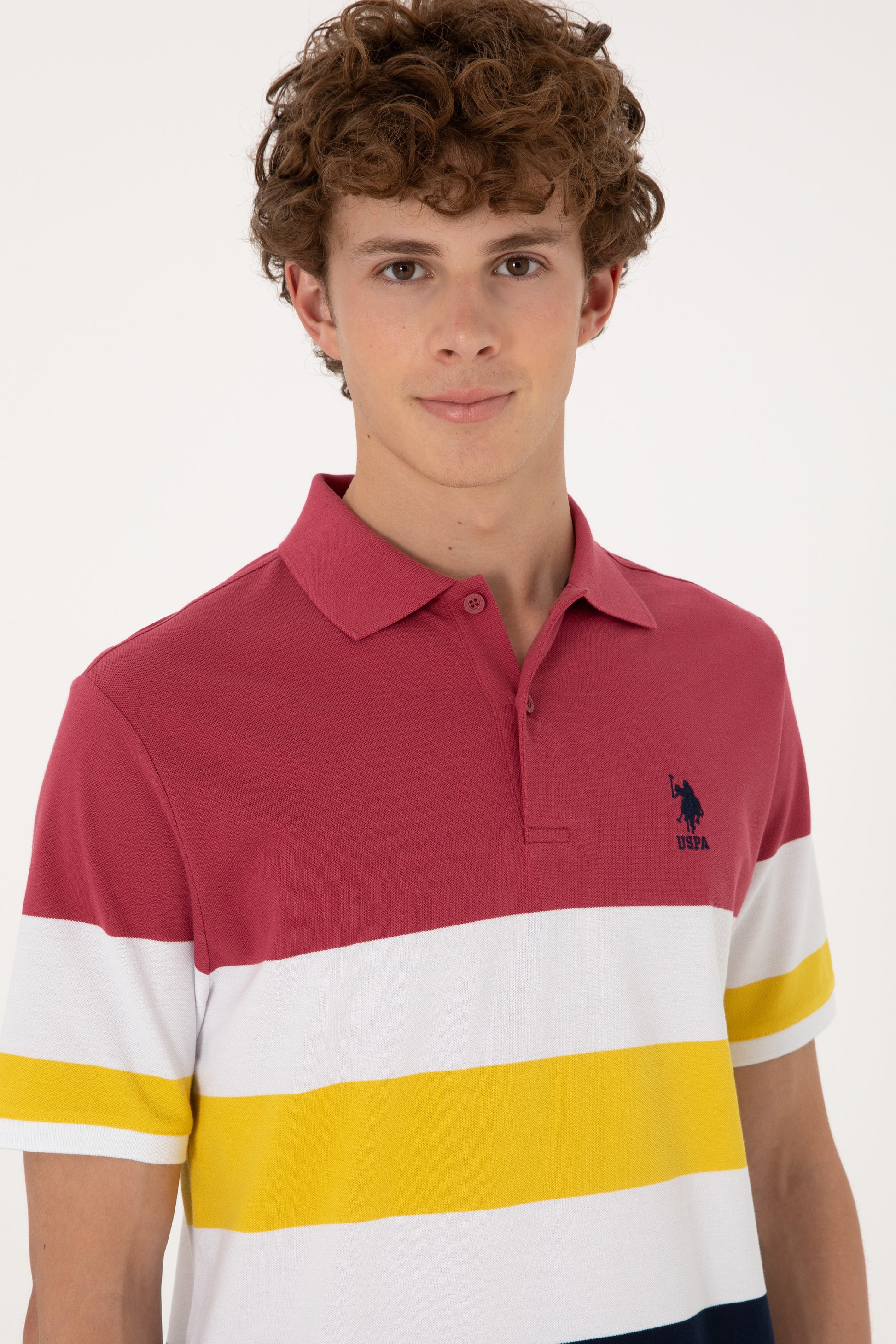 Men's Regular Fit Polo Neck Cherry T-Shirt