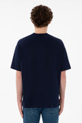 Men's Oversize Fit Crew Neck Navy T-Shirt