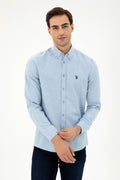 Men's Light Blue Long Sleeve Basic Shirt