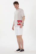 Men's Comfort Fit Crew Neck Light Grey T-Shirt
