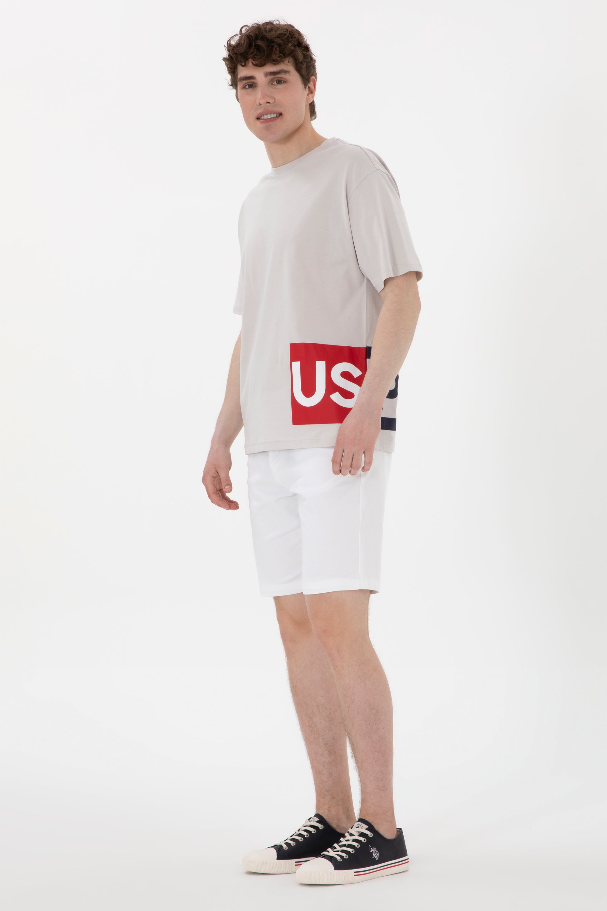 Men's Comfort Fit Crew Neck Light Grey T-Shirt