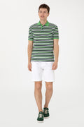 Men's Regular Fit Polo Neck Green T-shirt