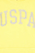 Girls' Yellow Basic Hooded Sweatshirt