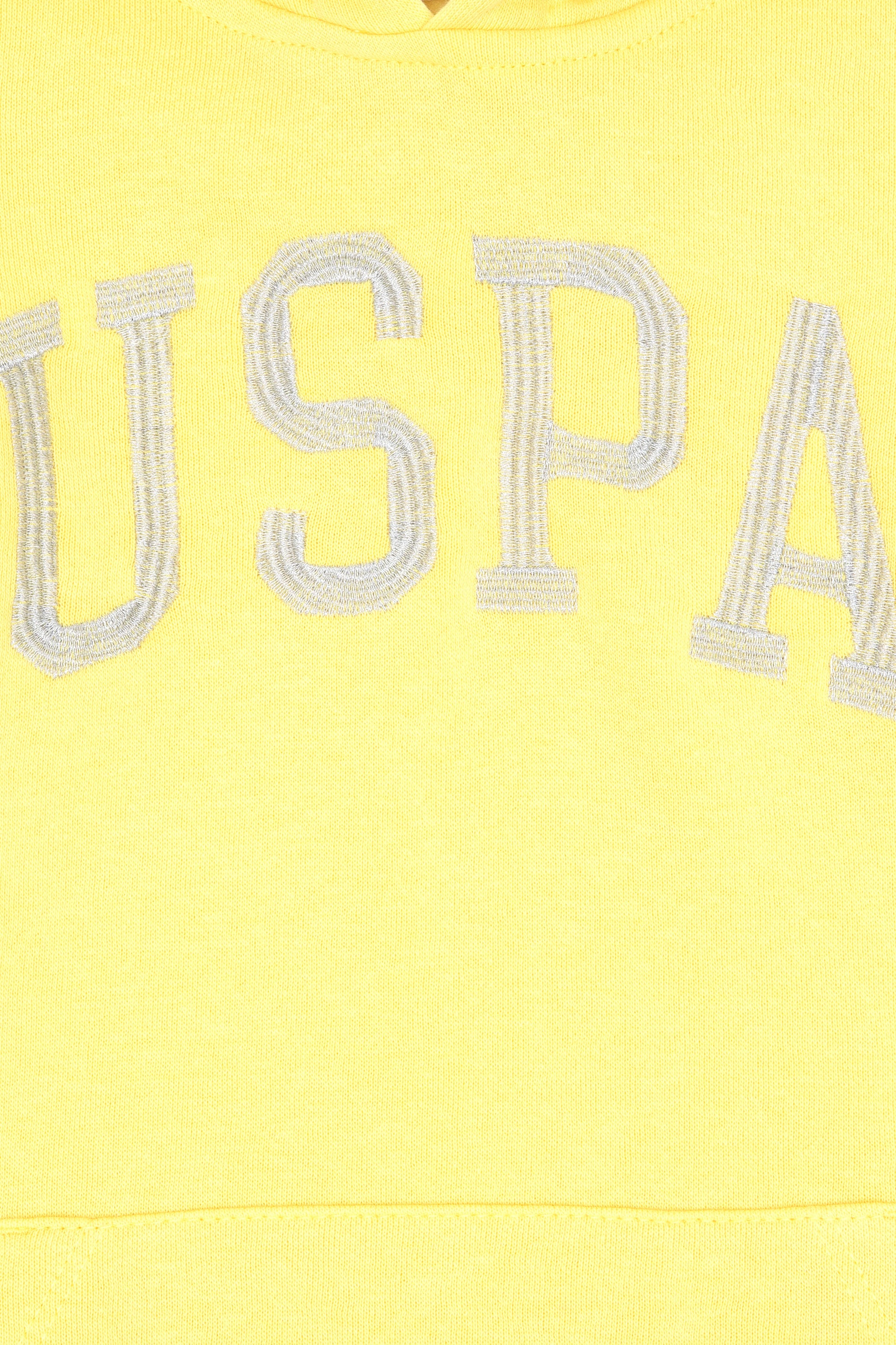 Girls' Yellow Basic Hooded Sweatshirt