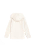 Girls' Cream Hooded Basic Sweatshirt