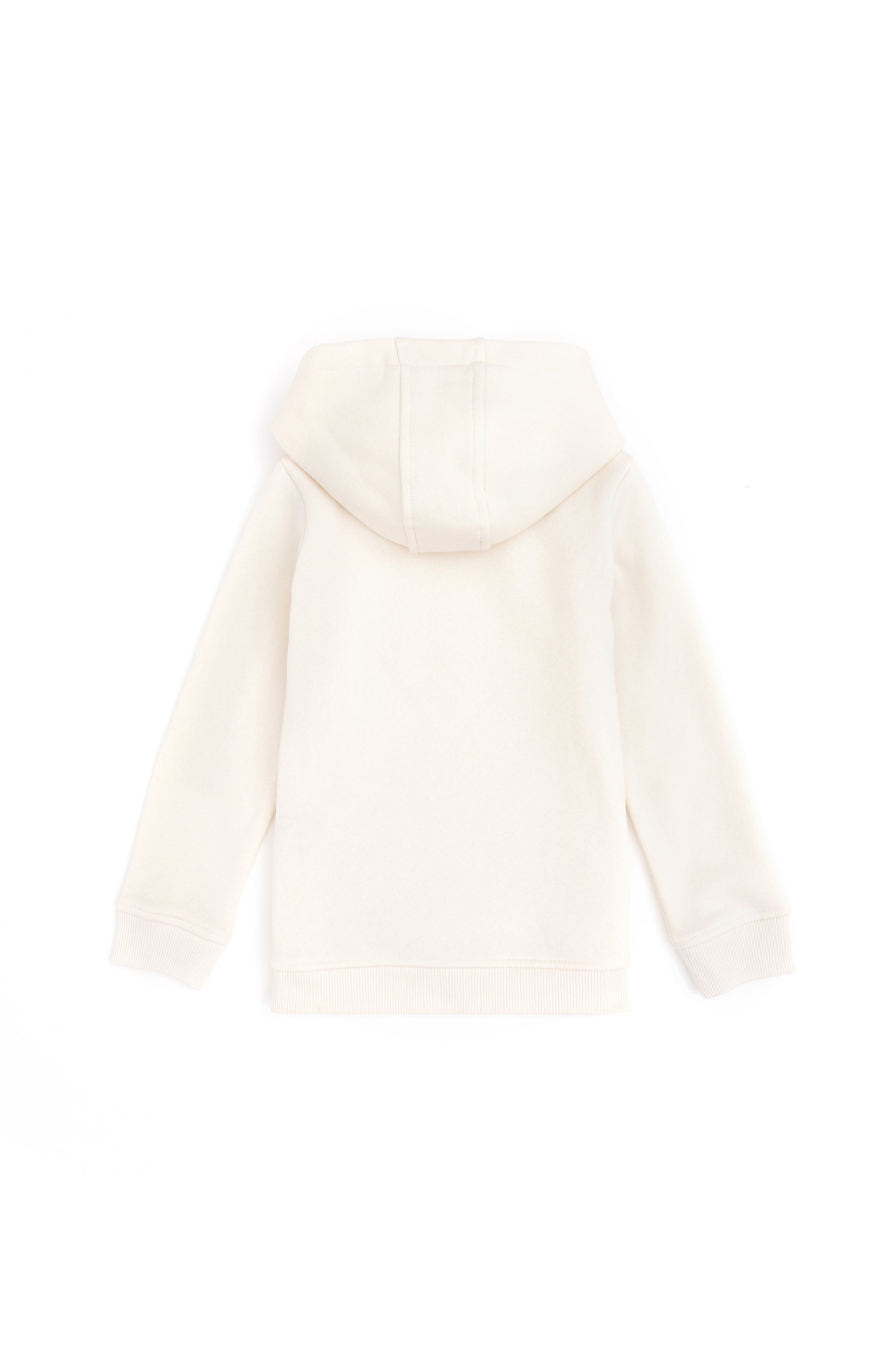 Girls' Cream Hooded Basic Sweatshirt