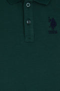 Boy Baby Dark Green Basic Polo Neck T-Shirt