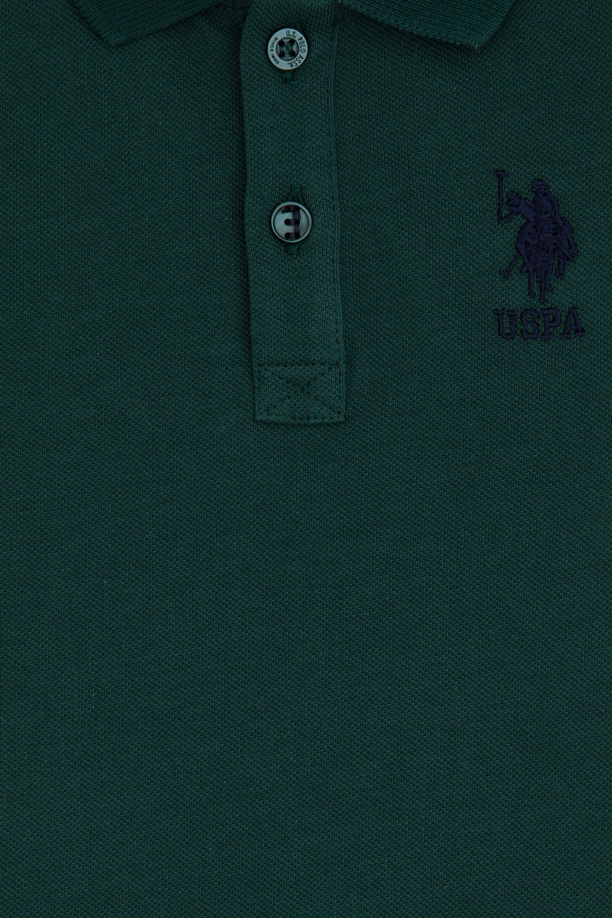 Boy Baby Dark Green Basic Polo Neck T-Shirt