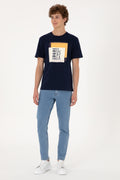 Men's Regular Fit Crew Neck Navy T-Shirt