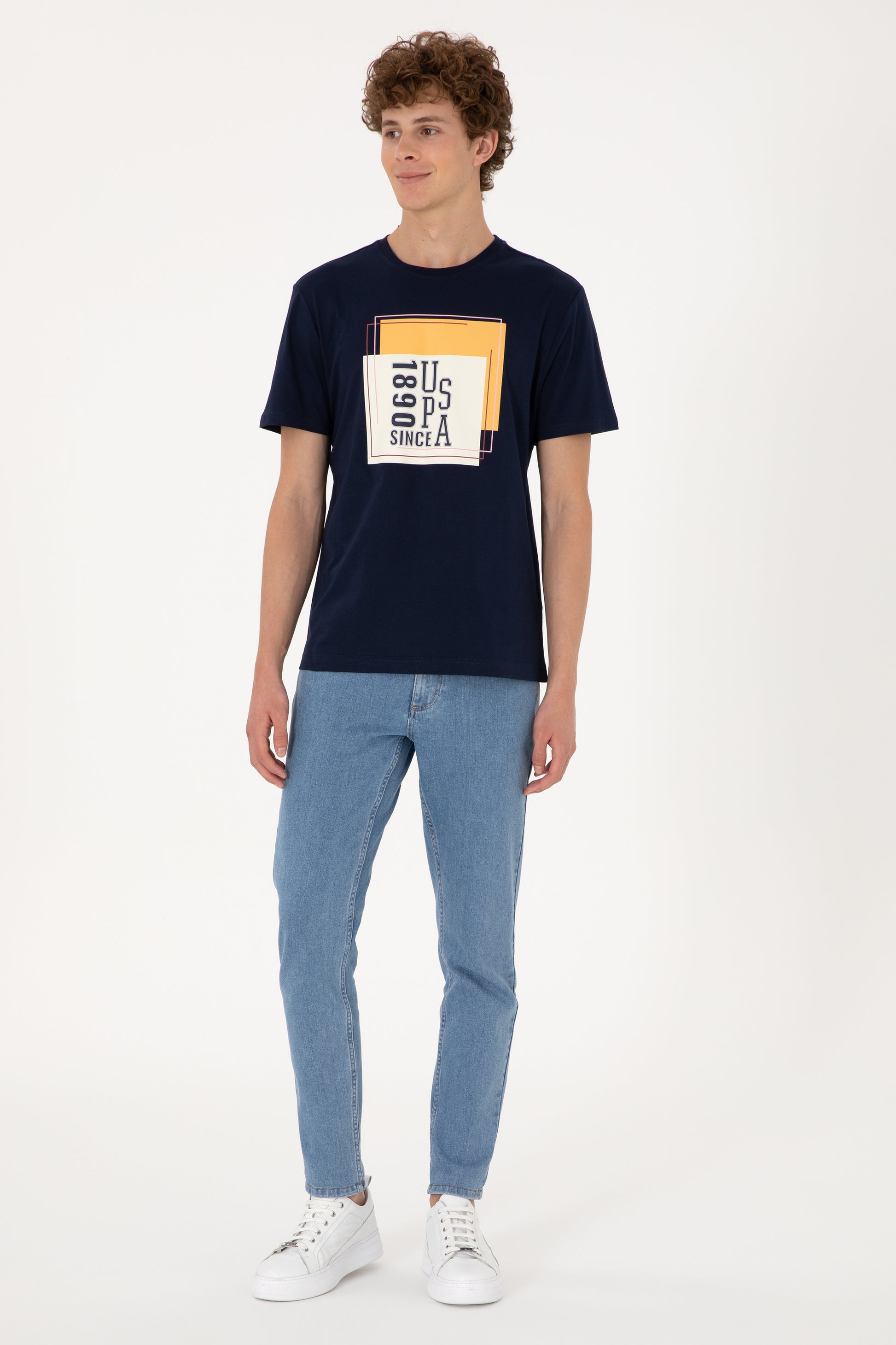 Men's Regular Fit Crew Neck Navy T-Shirt