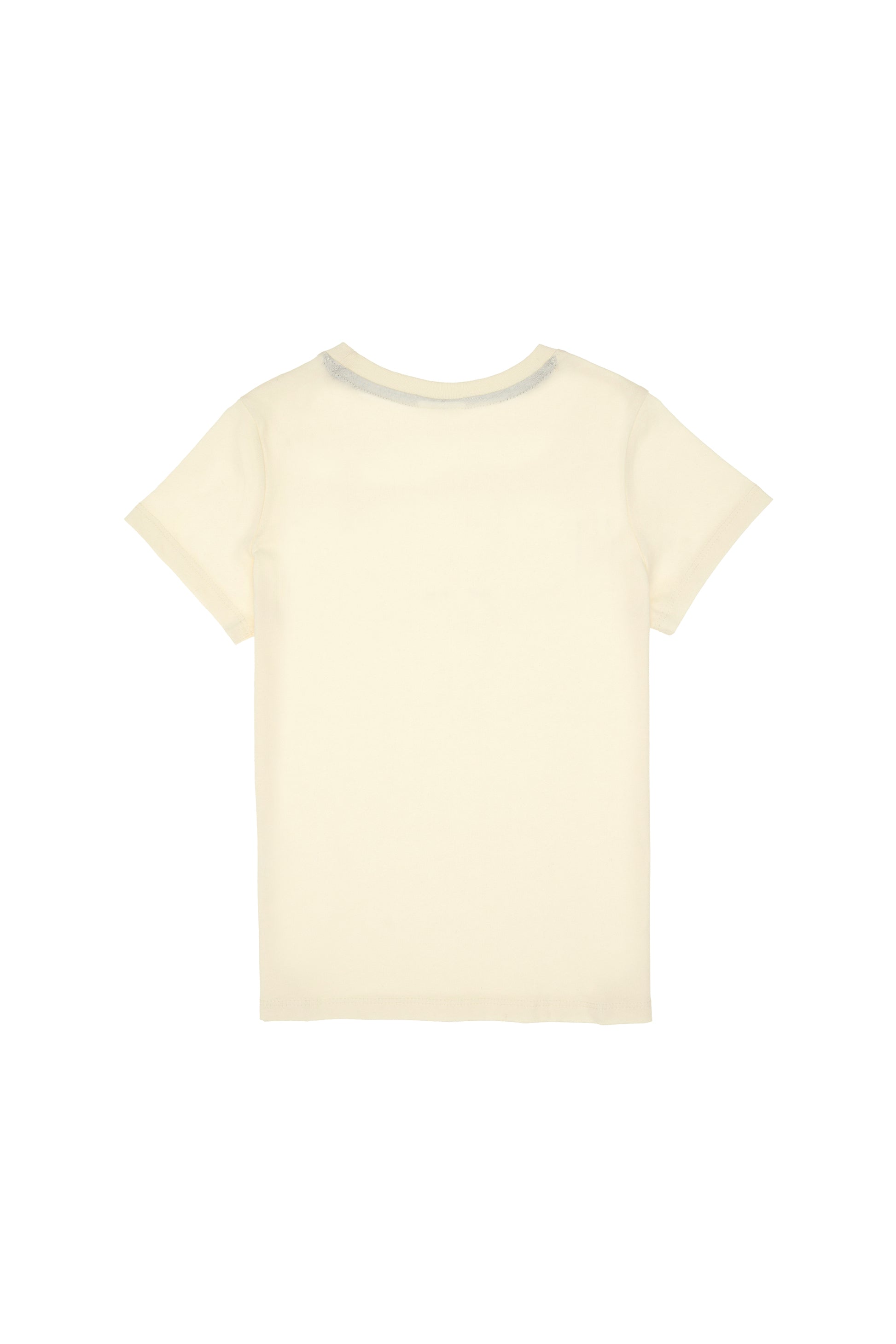 Boys' Cream Basic Crew Neck T-Shirt