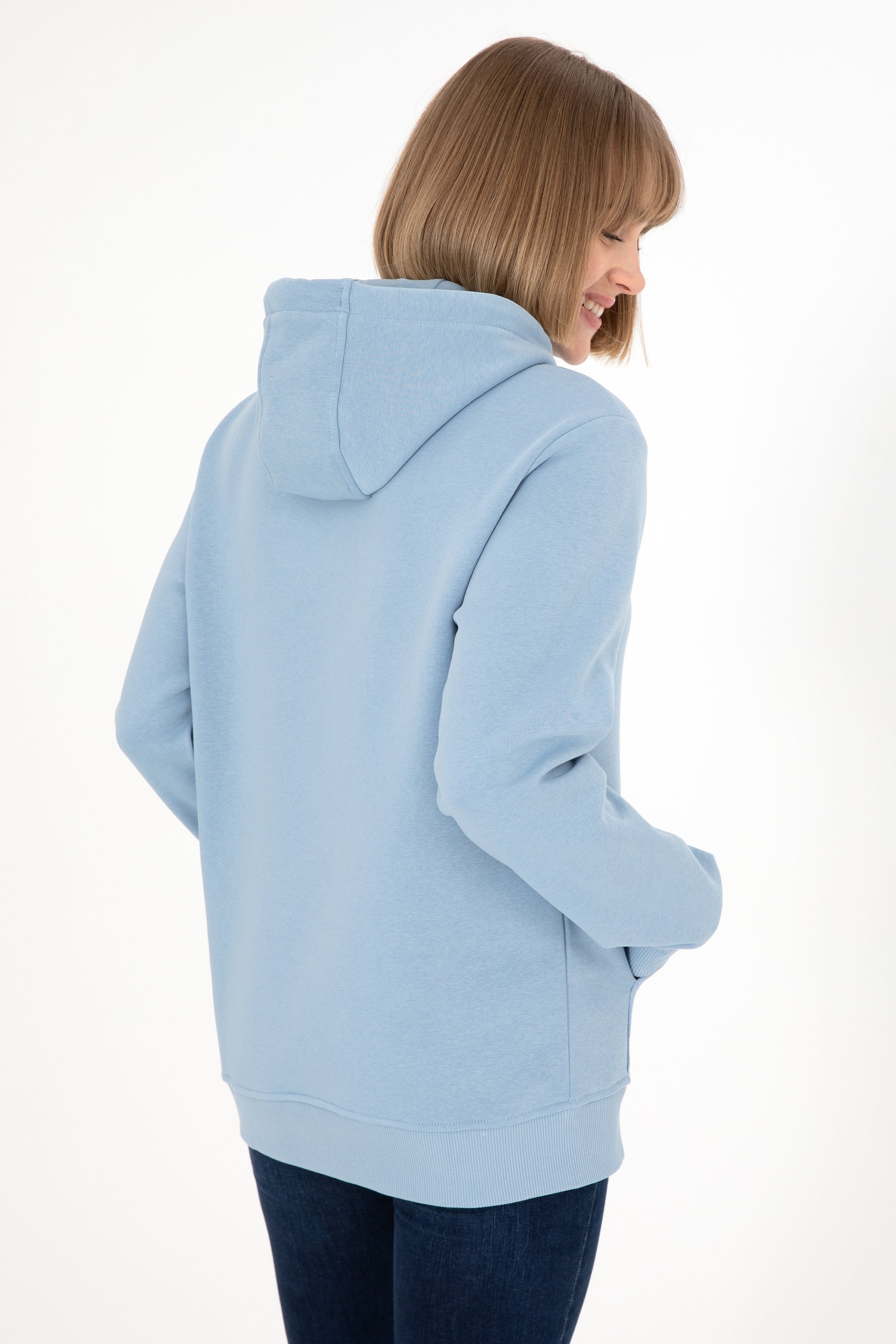 Men's Hooded Light Blue Basic Charcoal Sweatshirt
