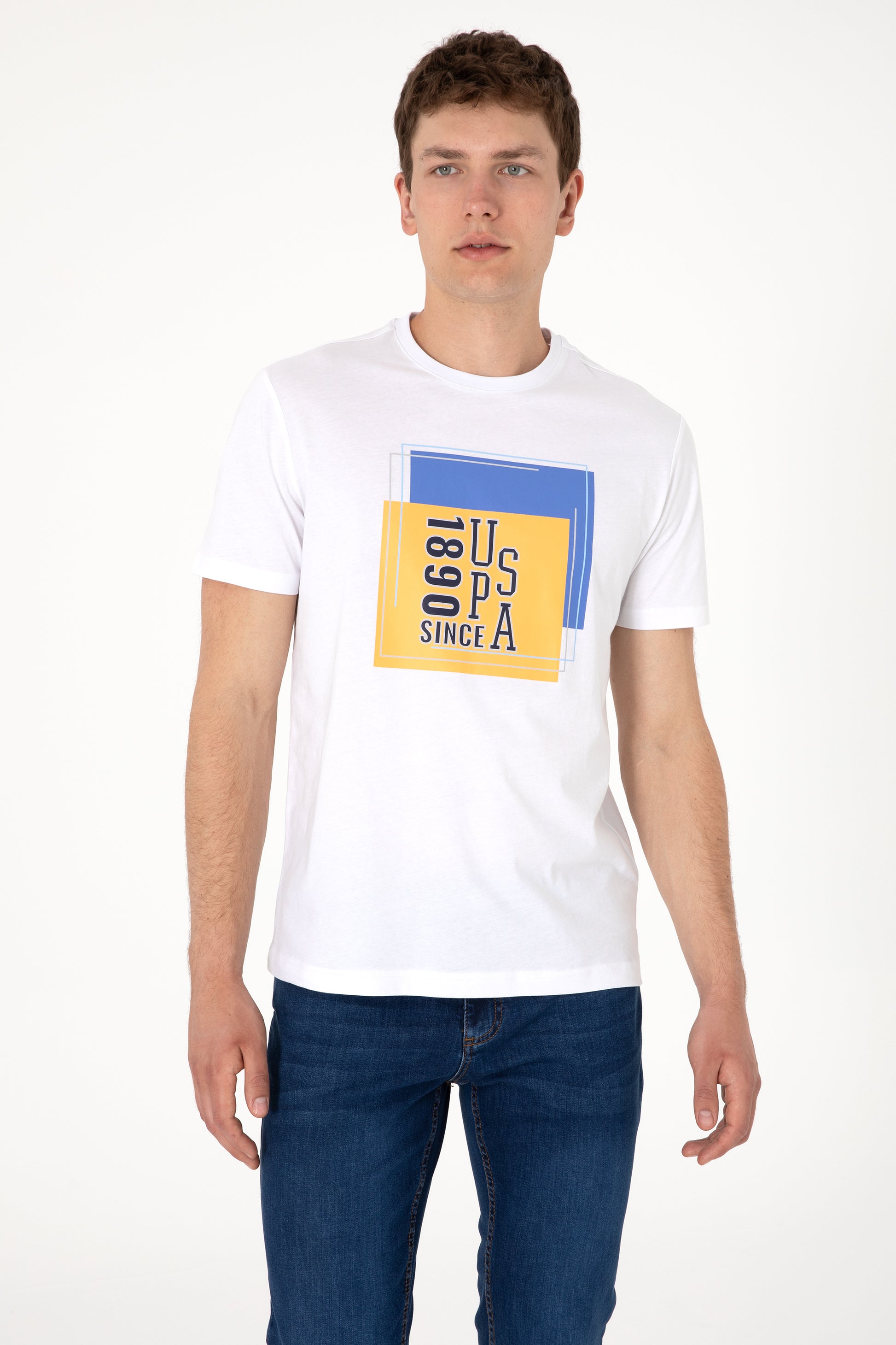 Men's Regular Fit Crew Neck White T-Shirt
