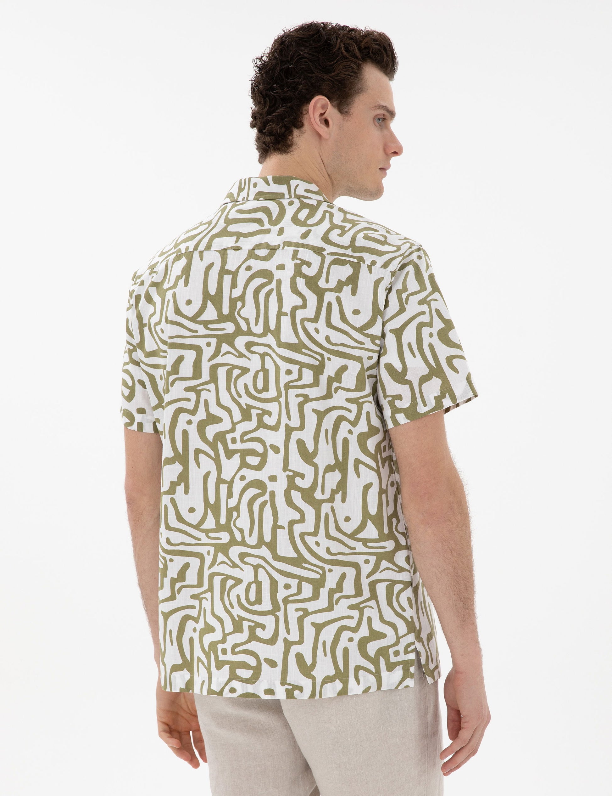 Khaki Comfort Fit Short Sleeve Shirt