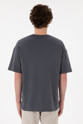Men's Oversize Fit Crew Neck Anthracite T-Shirt