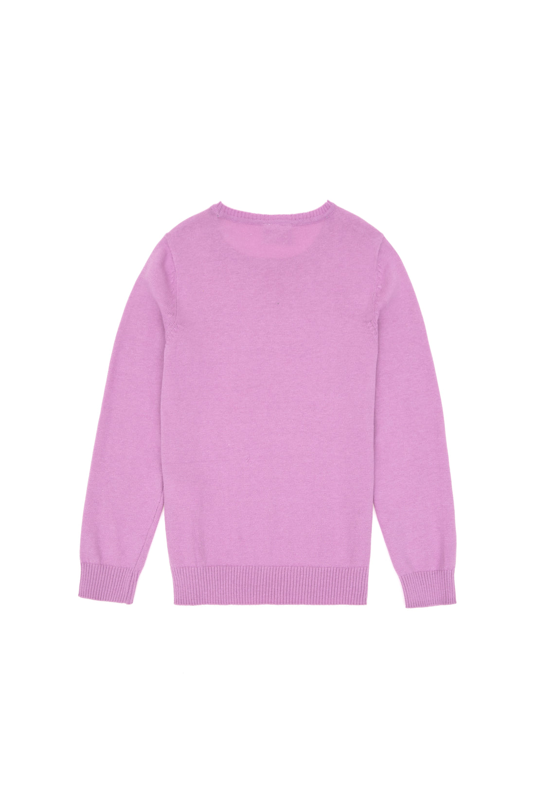 Girls' Lilac Basic Crew Neck Sweater