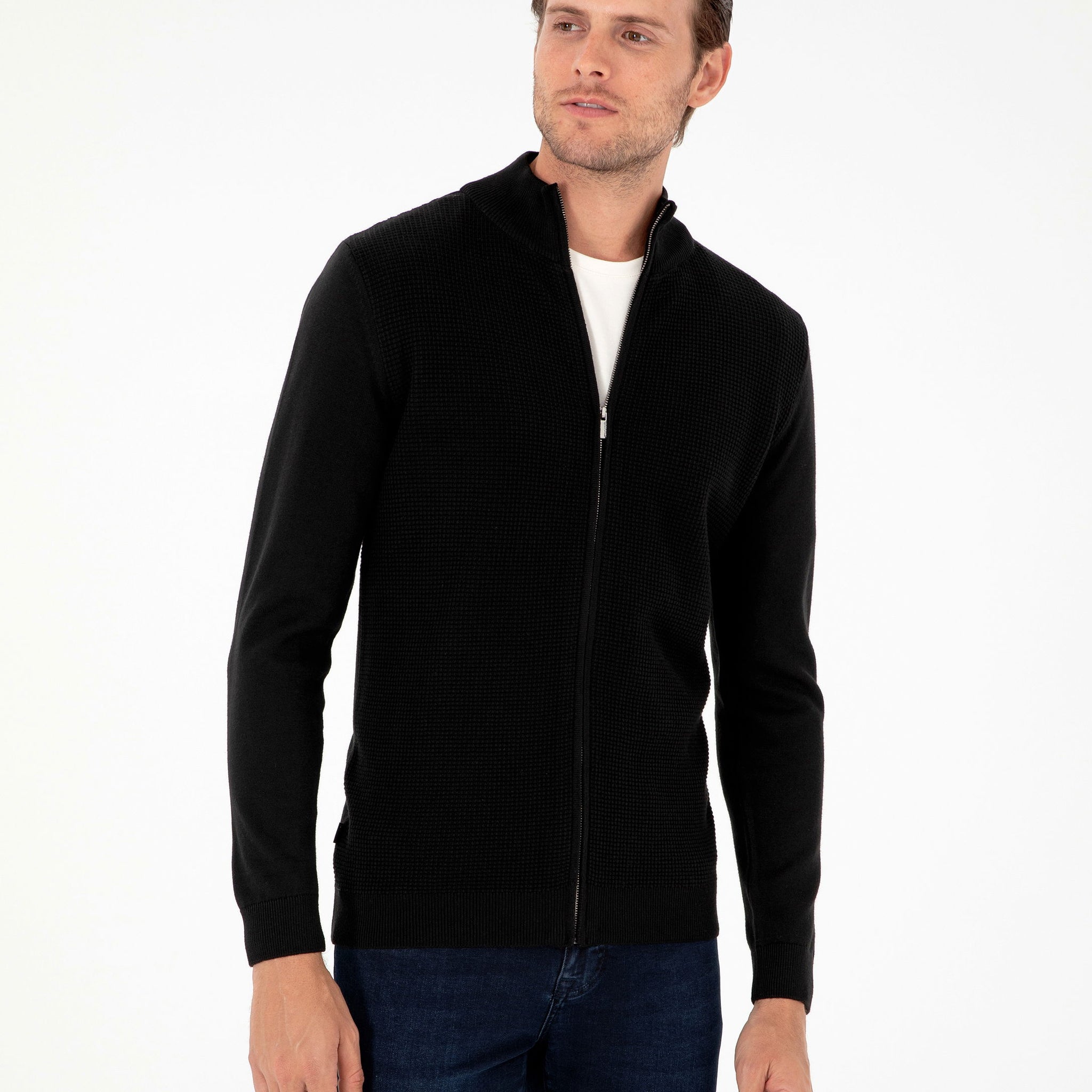 Black Slim Fit Knitwear Cardigan