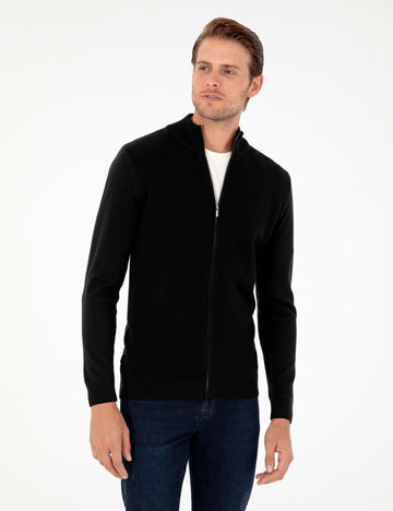 Black Slim Fit Knitwear Cardigan