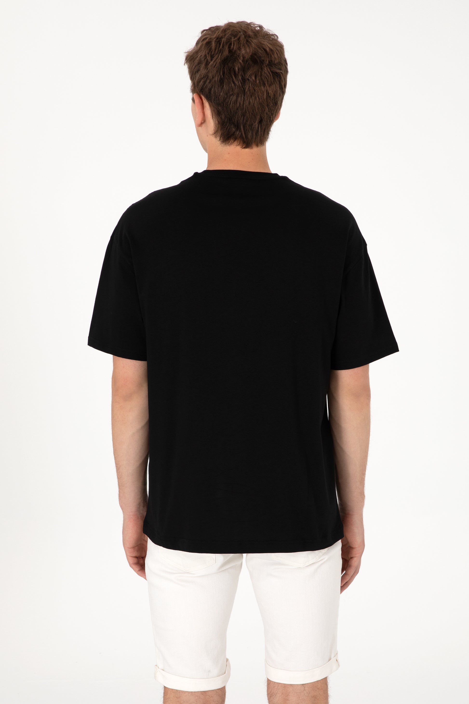 Men's Oversize Fit Crew Neck Black T-Shirt