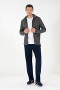 Men's Anthracite Melange Knitted Cardigan