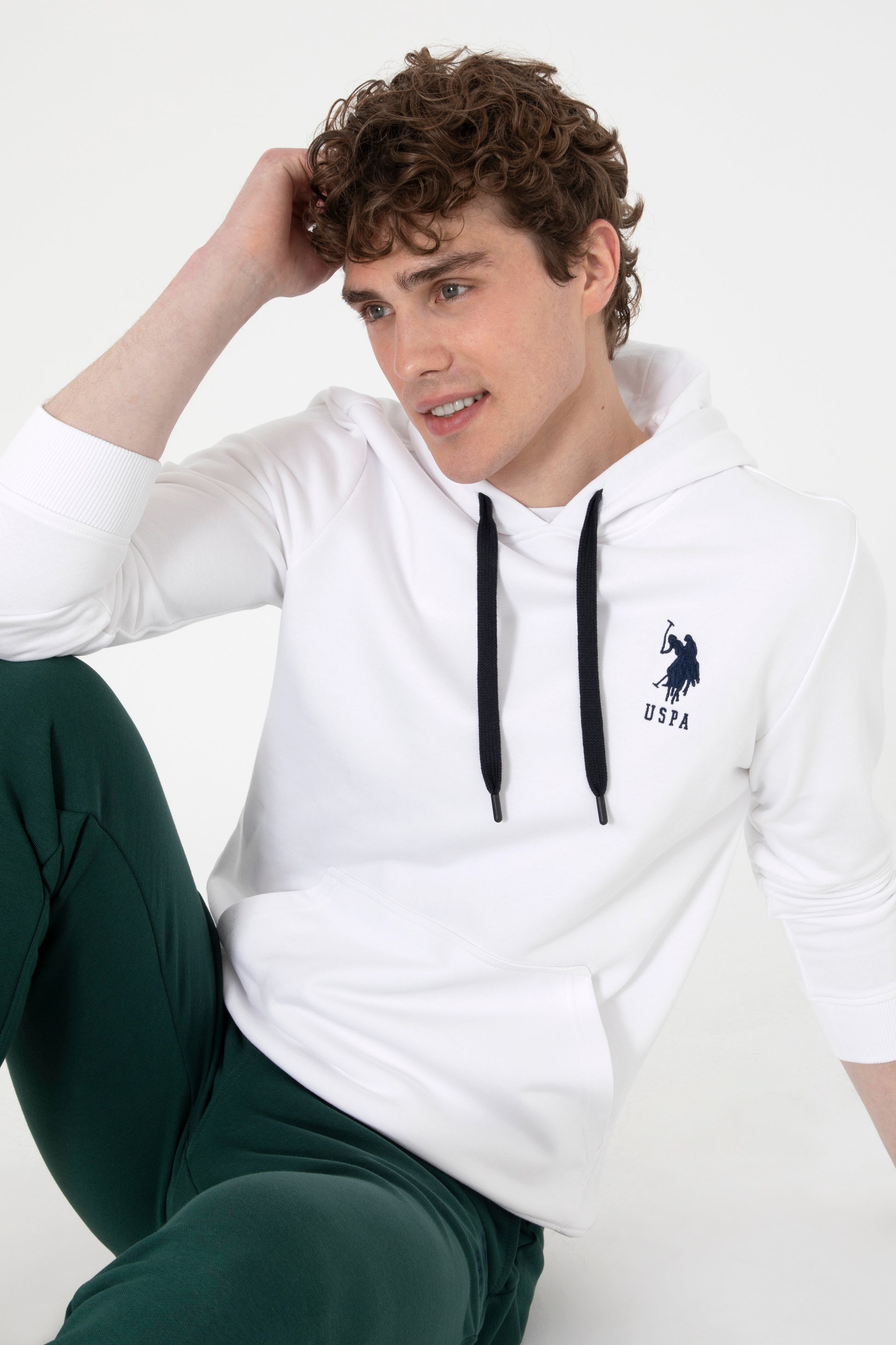 Men's White Basic Sweatshirt