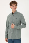 Men's Dark Green Long Sleeve Shirt