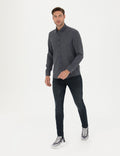 Navy Blue Slim Fit Long Sleeve Shirt