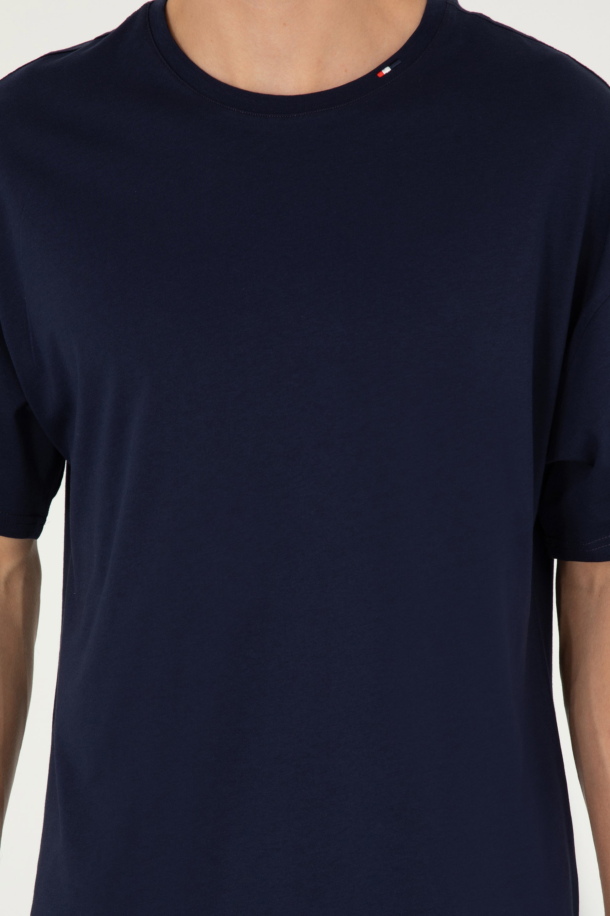 Men's Oversize Fit Crew Neck Navy T-Shirt
