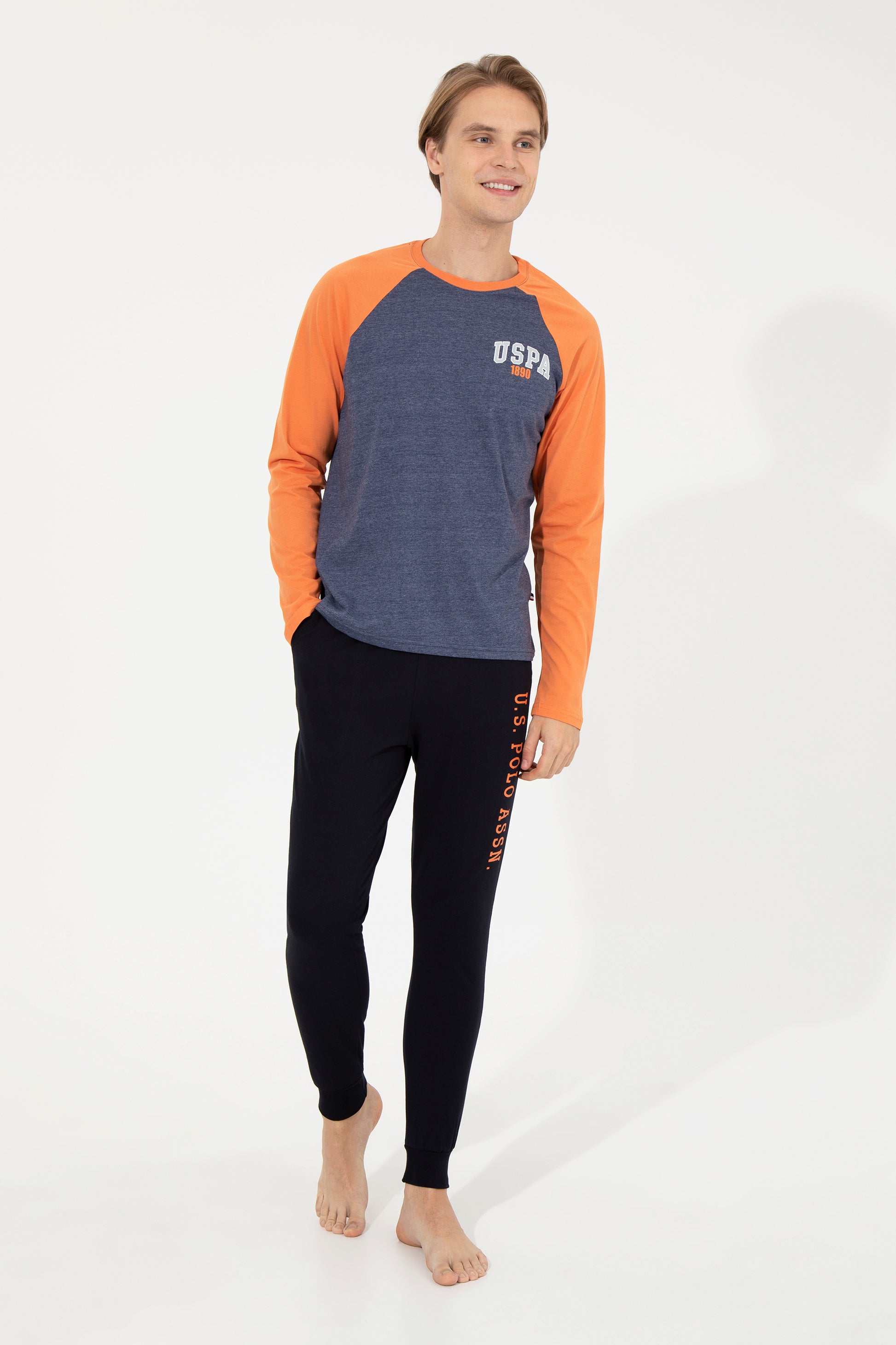 Men's Orange Pajama Set