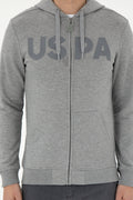 Men's Grey Melange Knitted Cardigan