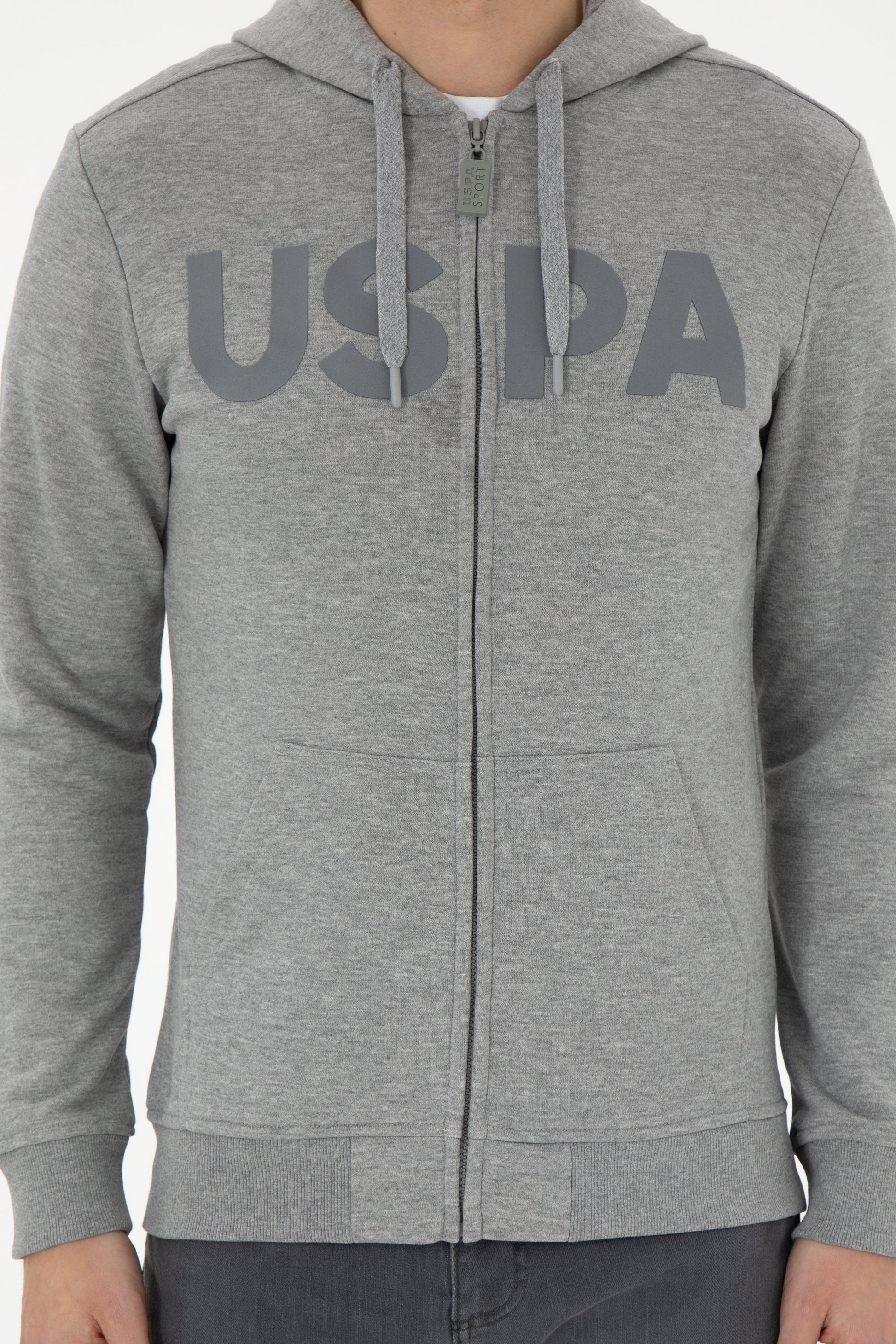 Men's Grey Melange Knitted Cardigan