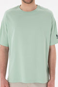 Men's Oversize Fit Crew Neck Water Green T-shirt