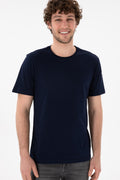 Men's Regular Fit Crew Neck Navy Basic T-Shirt