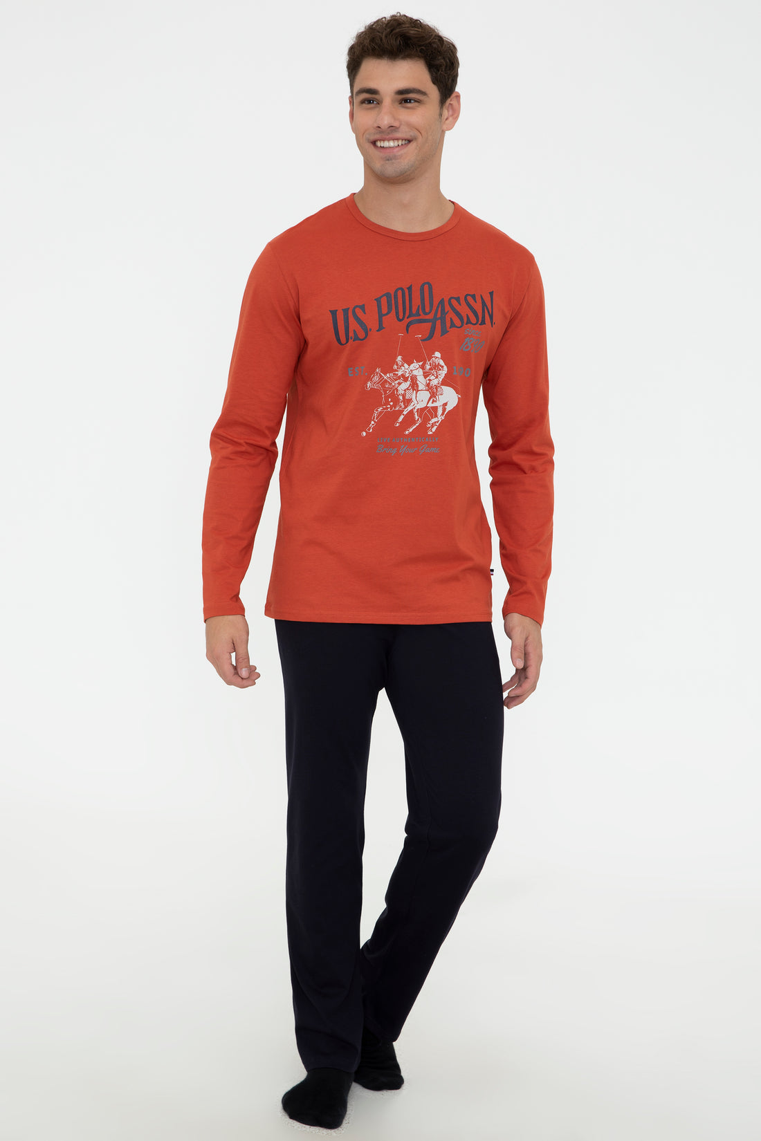 Men's Orange Pajama Set