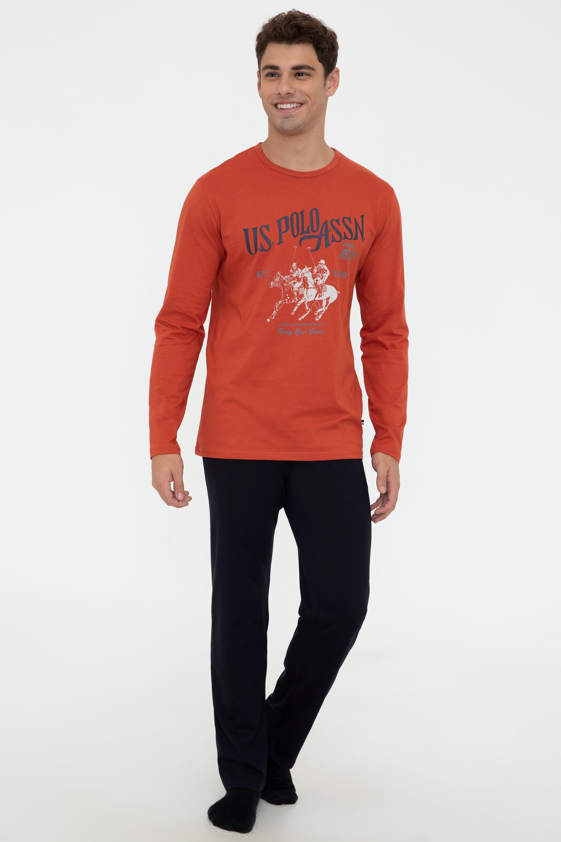 Men's Orange Pajama Set