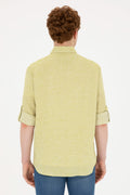 Men's Peanut Green Long Sleeve Shirt